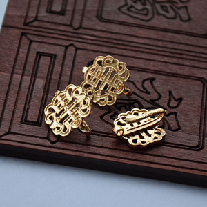 Pendentif bouton fait main en cuivre pur, couleur inaltérable, 23x19mm, épingle à cheveux, accessoires Hanfu Cheongsam, matériel DIY, sans nickel - Product Image 3