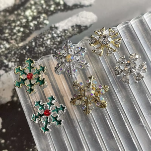 Paso Sico Fournitures Japonaises Coréennes Alliage Doré Argenté Flocon de Neige Noël Breloques 3D pour Ongles pour <span class=keywords><strong>Manucure</strong></span> - Product Image 1