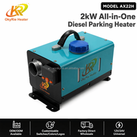 Chauffage diesel horizontal OkyRie AX22H à faible consommation de carburant, réservoir de carburant de 5 L intégré, pas besoin de conduite de carburant externe