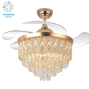 Y181 Mới Pha Lê Fan Ánh Sáng Với Điều Khiển Từ Xa 42 Inch 110/220V Quạt Trần Với Đèn Đèn Đèn LED Thiết Kế Luz Con Thông Gió - Product Image 1
