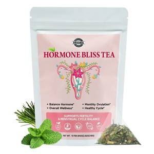 Thé pour l'utérus à la menthe verte, au gingembre, à l'ashwagandha et à la framboise, marque privée Chinaherbs, pour le bien-être hormonal de l'utérus féminin - Product Image 2