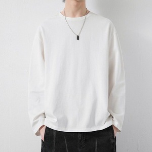 T-shirt à manches longues pour <span class=keywords><strong>homme</strong></span>, blanc basique, 100% polyester |   Sous-vêtement décontracté et haut culturel polyvalent personnalisable - Product Image 4