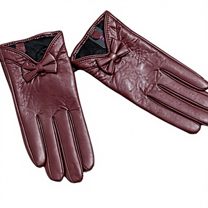 Guantes de Piel de Oveja Rojos con Lazo, Estilo Clásico para Mujer, Pantalla Táctil, para las Cuatro Estaciones, Uso Diario, Fiestas, Deportes y Actividades al Aire Libre, Venta al Por Mayor 2024 - Product Image 4
