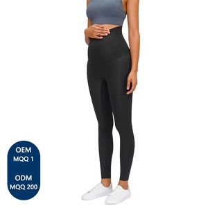Pantalons de yoga de maternité pour femmes, vêtements de <span class=keywords><strong>grossesse</strong></span> à taille haute avec logo personnalisé, pour le sport, le yoga, les leggings de sport - Product Image 2