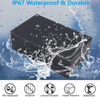 Boîtiers électriques noirs IP67, boîte étanche pour extérieur, boîte de jonction électronique, boîtier d'alimentation
