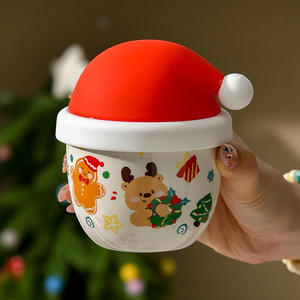 Caneca de Cerâmica Criativa e Fofa com Tema de Chapéu de Natal, Requintada e de Alta Estética, para Chá da Tarde e Café, Presente de Aniversário - Product Image 1