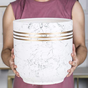 กระถางต้นไม้เซรามิกขนาดใหญ่พิเศษ ลายหินอ่อนสไตล์นอร์ดิก สำหรับตกแต่งภายในห้องนั่งเล่น - Product Image 2