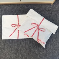 Pochette en coton avec Logo personnalisé, emballage de t-shirts, sac à poussière en coton, sacs en mousseline de luxe, sac à poussière pour sacs à main