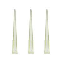 Embouts de pipette universels en plastique jaune transparent, en sachet, filtrés et stériles (en option)