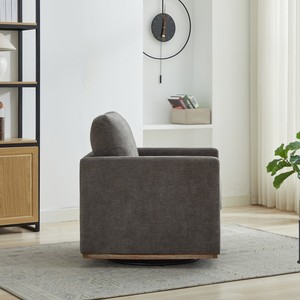 Fauteuil d'appoint pivotant ergonomique moderne carré de 30,7 pouces, rembourré, confortable à 360°, pour salon, chambre, appartement, maison - Product Image 3