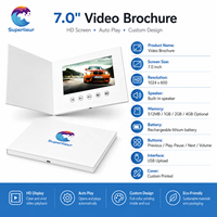 Prix d'usine en gros pour brochure vidéo LCD 7,0 pouces avec logo personnalisé IPS 1024x600 HD rechargeable MP4/AVI ROHS