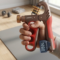 Renforceur de préhension réglable avec compteur numérique, entraîneur de préhension à cinq doigts, outil ergonomique d'exercice pour avant-bras et poignet