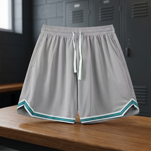 Factory Custom <b>Men</b> Solid Ice <b>Silk</b> Basketball <b>Shorts</b> Loose Oversize Hem Elastic Waist Thin Breathable Eco-Friendly Quick Dry - Product Image 2