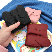Portefeuille à cartes éléphant tendance 2026, adorable porte-monnaie en PU éléphant pour fille, mini porte-cartes éléphant Deltaa pour femmes