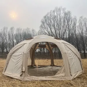 خيمة قابلة للنفخ ذات قباب جيوديسية للتخييم في الهواء الطلق مصنوعة من القطن والبوليستر الجديدة لعام 2024
