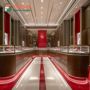 Luxury High End Jewelry Display Case Wood Frame Mall Counter Glass Showcase - Product Image 2