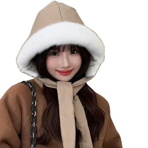 Winter Korean Style Fleece Lined Thickened Lei Feng Hat Two In One Bag Hat Warm <b>Ear</b> <b>Covering</b> Tie Up Pullover Hat - Product Image 5