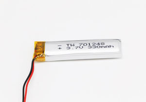 Thin <span class=keywords><strong>3</strong></span>,7 V small rechargeable 701248 330mAh lithium-ion polymer battery - Product Image 2