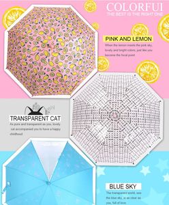 Good quality children umbrella ROHS certificate safety material for kids kids umbrella with cute lemon design - Product Image 6