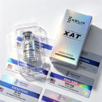 Étiquettes personnalisées pour flacons de peptides OEM PET 3ml 5ml 10ml, emballage plat, autocollants vinyle holographiques UV sélectifs sur mesure