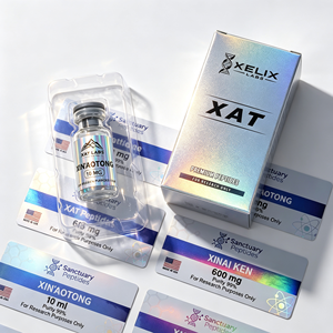 Ensemble d'emballage personnalisé écologique et étanche pour flacons de peptides 2ml 5ml 10ml, avec étiquettes, boîtes en papier, impression de logo et rouleaux d'autocollants en vinyle pour alcool - Product Image 6