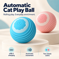 Jouet interactif automatique pour chat en silicone souple rechargeable par USB-C avec lumière LED roulante automatique pour jouer en intérieur