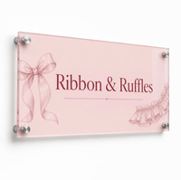 Enseigne personnalisée en acrylique pour animalerie, décoration murale pour salon de toilettage, découpe laser, impression UV, bords polis, vente en gros, faible MOQ