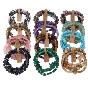 Nuevo Conjunto de Pulseras Unisex de 3 Piezas, Cuentas Rectangulares de Ágata Natural, Brazaletes de Perlas, Estilo Moderno para Fiesta - Product Image 1