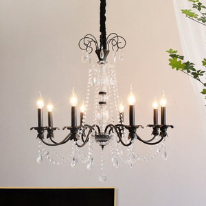 French Vintage Crystal Chandelier Multi Head E14 LED <b>Light</b> Home Living Room Bedroom Luxury Pendant <b>Light</b> - Product Image 3