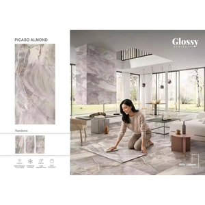 China Factory Foshan Cheap Price Full Polished Glazed Porcelain Flooring Tiles Onyx Pearl 600x1200mm Firebrick <b>Wall</b> & Hall Tiles - Product Image 2