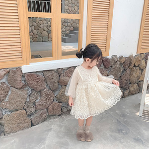 Vestido de <span class=keywords><strong>Princesa</strong></span> Coreano para Niñas, Primavera-Otoño 2026, Vestido Bordado Suave de Manga Larga para el Primer Cumpleaños de Bebés - Product Image 3