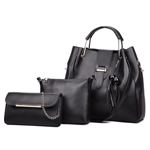 Women's Zipper / Tassel PU Bag Set Solid Color 3 Pcs <b>Purse</b> Set Black / Brown / White - Product Image 6