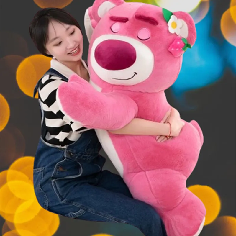 40/50/70/90/110cm Cadeau de la Saint-Valentin animal en peluche rose ours en peluche mignon fraise ours en peluche poupée coussin oreiller jouets en peluche