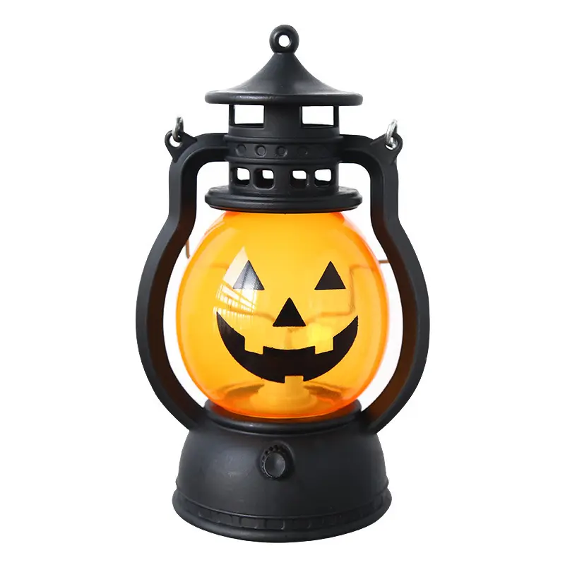 Halloween Decoration Retro Small Oil Lamp Electronic Candle Light LED Pony Light Creative Wind Lamp Portable Pumpkin Lantern