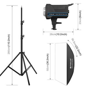 Preço de fábrica PULUZ 150W Fotografia Estúdio Strobe Flash Light Kit com 90 centímetros Softbox <span class=keywords><strong>Reflector</strong></span> 2.8m Tripé com controle remoto - Product Image 4