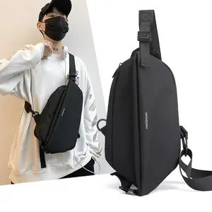 Mochila transversal unissex à prova d'água, multi-bolsos para peito e ombro, mochila de mensagem