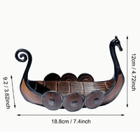 Bateau Pirate Viking En Résine Peint À La Main Robinet WJB35 Ornement Bureau Sculpture Décoration Maison Miniature Cadeau Nautiq