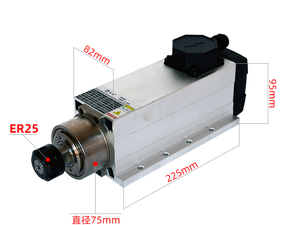 3.5KW ER25 공냉식 스핀들 모터 중국 공장 3.5kw 공냉식 cnc 라우터 목재 작업을위한 스핀들 모터 ER25 - Product Image 2