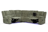 Canapé d'angle inclinable manuel en tissu intelligent, sectionnel en forme de L, pour salon, personnalisable en usine OEM