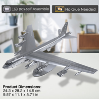 Modèle d'assemblage en métal 3D Piececool 1:200 B-25 Stratofortress, design moderne UV, décoration d'aviation historique, cadeau pour adultes et enfants