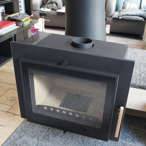 Stufa a Legna Moderna in Acciaio al Carbonio QC-06 Nera <span class=keywords><strong>e</strong></span> Rame Inserto per Caminetto 10KW Riscaldamento a Fuoco Reale Decorativo - Product Image 4