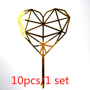 10 amor Decoración de Pastel de feliz cumpleaños oro acrílico Decoración de Pastel para niños decoración de pastel de fiesta de boda Baby shower - Product Image 3