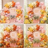 Kit d'arche de ballons en latex pour la récolte d'automne et Thanksgiving, couleurs Charbon, Orange, Vert Sauge, Marron, Orme, Gousse d'acorn, Citrouille, Tournesol, Décoration de fête en aluminium