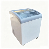 Congélateur horizontal moderne à refroidissement par air, grande capacité, armoire commerciale pour la vente de glaces et de bâtonnets glacés