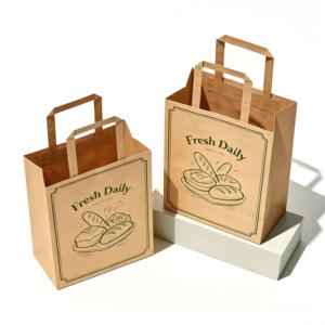 Custom Sturdy Brown Kraft Paper Shopping <b>Bag</b> Printed Logo Reinforced Foldable Heavy Duty for Retail Merchandise - Product Image 1