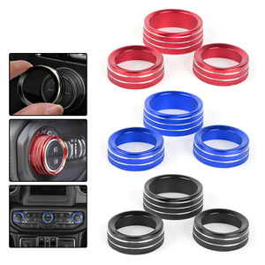 Dodge Durango Challenger Button Cover Aluminum Alloy Black Blue Red Rustproof <b>Car</b> Center Console <b>Decorative</b> Ring LKT132 - Product Image 4