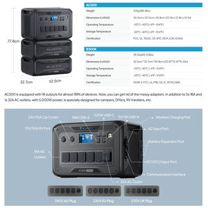 Sistemas de Almacenamiento de Energía Solar para el Hogar <span class=keywords><strong>Bluetti</strong></span> AC500 <span class=keywords><strong>Ep500</strong></span> de 5000W 2000W para Estación de Energía Fuera de la Red - Product Image 3