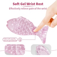 Ensemble de tapis de souris et de clavier transparents Crystal Kawaii, repose-poignets en gel en forme de poisson de dessin animé, résistant à l'eau, pour le jeu et la maison