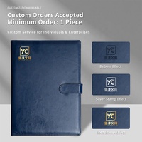 Carpeta de Archivos A4 Azul Oscuro con Logotipo Personalizado, Carpeta de Oficina Multifuncional de Cuero PU para Documentos