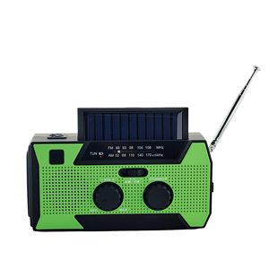 <span class=keywords><strong>Radio</strong></span> solaire d'urgence à manivelle avec port de charge USB-C, en plastique ABS, 5000 mAh, certifiée CE RoHS, prête à être expédiée pour les zones sauvages - Product Image 1